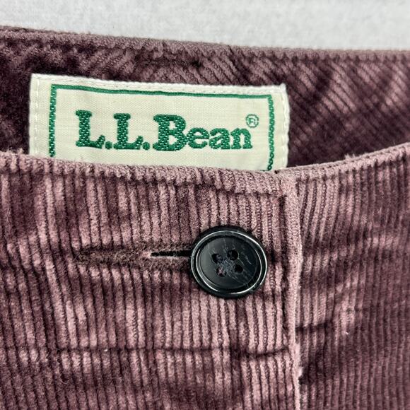 LL BEAN Pants Womens 12 M Tall Corduroy Straight High Rise Purple HK VTG - Picture 5 of 14
